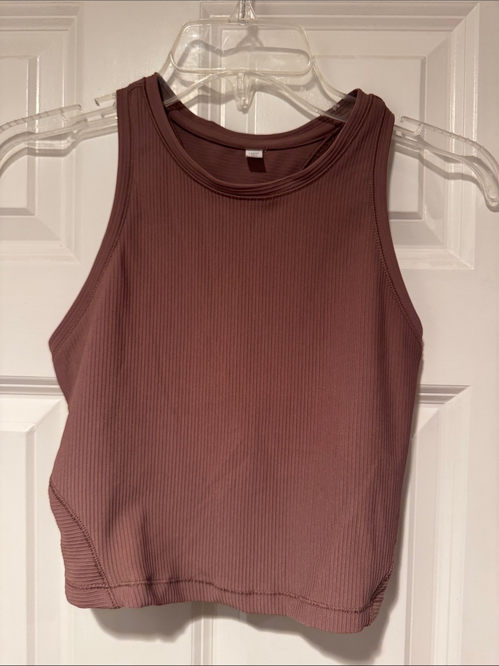 Ribbed Sleeveless Crop Tank Top - Mauve